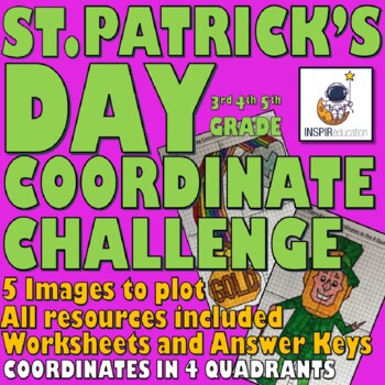 Preview of St Patrick's Day Coordinates: 4 quadrants, 5 themed activities, grids, answers