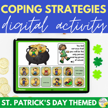 Preview of St. Patrick's Day Coping Strategies Digital Game - Boom Cards + Google