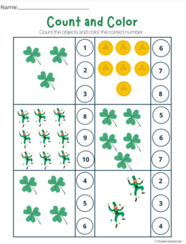 Preview of St. Patrick's Day Count and Color