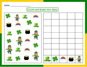 St. Patrick's Day Count and Graph by OWLoha Kindergarten | TpT