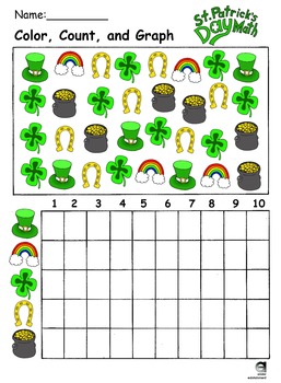 St.Patrick's Day Count and Graph by Ander Edutainment | TPT