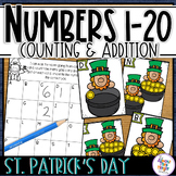 Counting to 10 & 20 with Addition Task Cards - ST PATRICK'