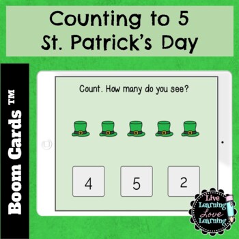 Preview of St. Patrick's Day Counting 1-5 Boom Cards