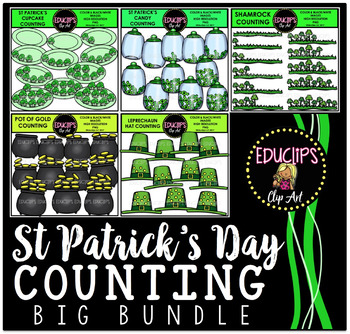 Preview of St Patrick's Day Counting Big Bundle Clip Art  {Educlips Clipart}