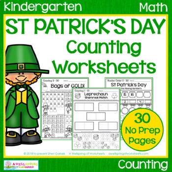 Preview of St Patrick's Day Counting Worksheets