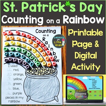 Preview of St. Patrick's Day Counting on a Rainbow Page & Digital Google Slides Activity