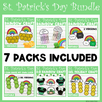 Preview of St Patrick's Day Craft Bundle - SEL Crafts- Build Classroom Community