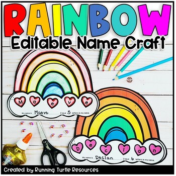 Preview of St. Patrick's Day Craft Editable Rainbow Name Craft
