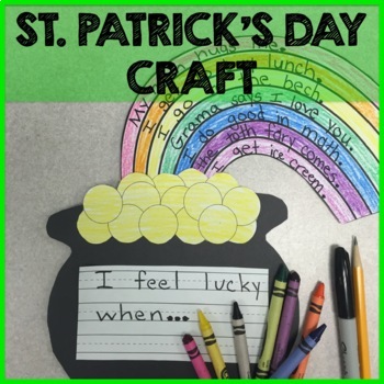 Preview of St. Patrick's Day Craft | Rainbow Bulletin Board | I Feel Lucky Writing Activity
