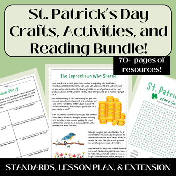 Preview of St. Patrick's Day Crafts, Activities, and Reading Bundle! No Prep Bulletin Board