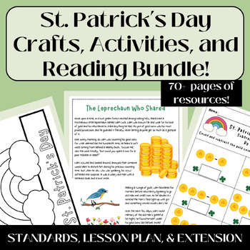 Preview of St. Patrick's Day Crafts, Activities, and Reading Bundle! Pre K- 3rd Grade