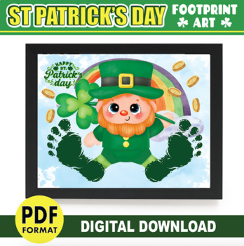 Preview of St Patrick's Day Crafts Activity | Leprechaun Feet Footprint Art | DIY Keepsake