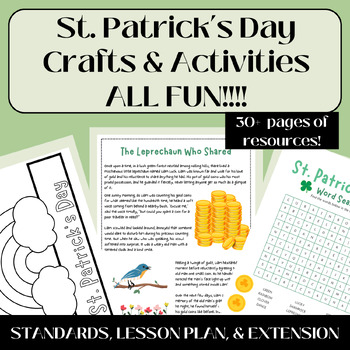 Preview of St. Patrick's Day Crafts and Activities -Coloring, Crown, Word Search, FUN