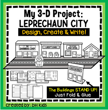 Preview of St. Patrick's Day - Create a City, 3-D Art Activity, March Art Project - Design