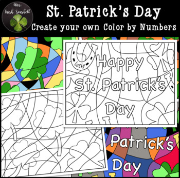 Preview of St Patrick's Day Create your own Color by Number Commercial Use