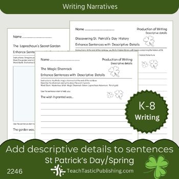 Preview of St. Patrick's Day Creative Writing Worksheets for Special Education