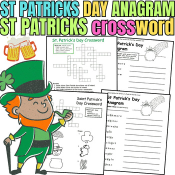 Preview of St. Patrick`s Day Crossword & Anagram Puzzle -St. Patrick`s Day Creative Writing