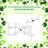 St. Patrick's Day Crossword Puzzle 6th Grade Review
