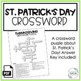 St. Patrick's Day Crossword Puzzle | For All Classes | March Fun