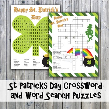 Preview of St. Patrick's Day Crossword Puzzle and Word Search
