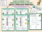 St. Patrick's Day Crossword Puzzles & DIY Template, Class 