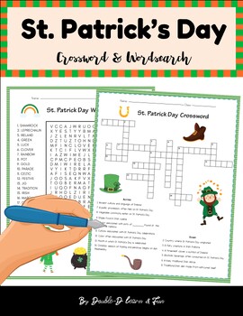 Preview of St.Patrick 's Day Crossword&Word Search 3-5 St.Patrick 's Day Activities