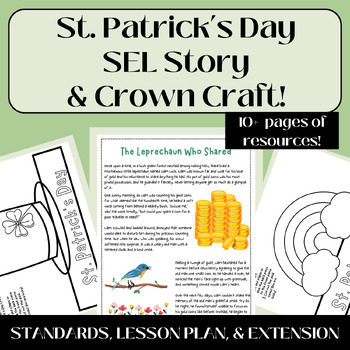 Preview of St. Patrick's Day Crown Craft and SEL Reading