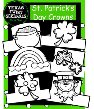 Preview of St. Patrick's Day Crowns or Hats {Texas Twist Scribbles}