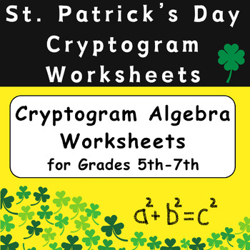 Preview of St. Patrick's Day Cryptogram Math Worksheets