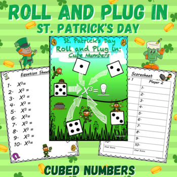 Preview of St. Patrick's Day Cubed Numbers Activity | 5th and 6th Grade Math Game