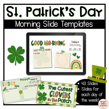 Preview of St. Patrick's Day Cutest Clovers Morning Slides Templates | For Google Slides