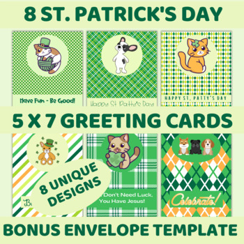 Preview of St. Patrick's Day Cutting and Pasting Activities - Greeting Cards