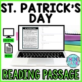 St. Patrick's Day DIGITAL Reading Passage & Questions - Se