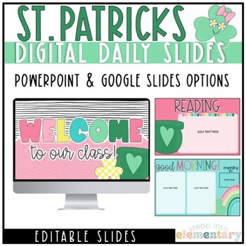 Preview of St. Patrick's Day Daily Slides | March Themed | Digital Slides | Editable