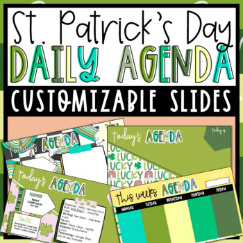 Preview of St. Patrick's Day Daily and Weekly Agenda Slides Templates