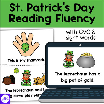 Preview of St. Patrick's Day Reading Fluency Decodable CVC Words High Frequency Sight Words