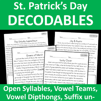 Preview of St. Patrick's Day Decodables | Science of Reading | Upper Elementary Phonics