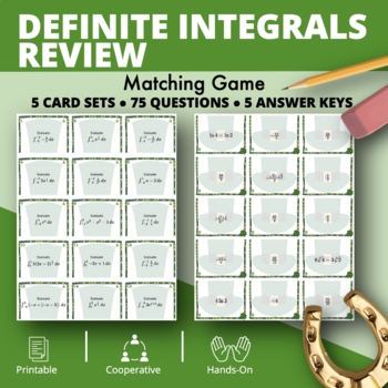 Preview of St. Patrick's Day: Definite Integrals REVIEW Matching Games