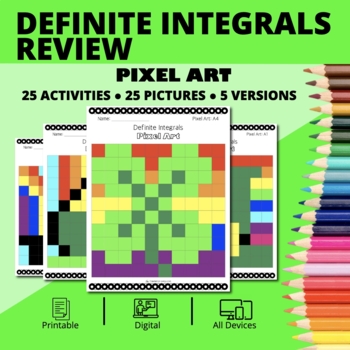 Preview of St. Patrick's Day: Definite Integrals REVIEW Pixel Art Activity