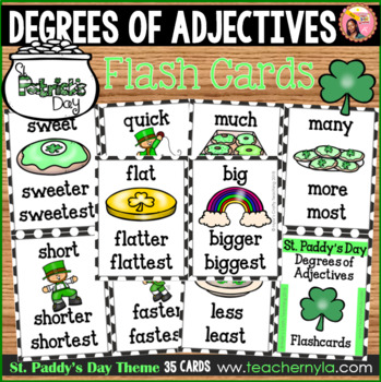 Preview of St. Patrick's Day Degrees of Adjectives Flashcards