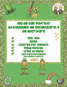 Preview of St. Patrick's Day "Día de San Patricio" Spanish Writing + Activity Pack