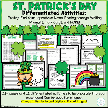 Preview of St. Patrick's Day: Differentiated Activities for all ages!