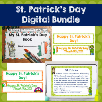 Preview of St. Patrick's Day Digital ELA Activities Bundle Google Slides™