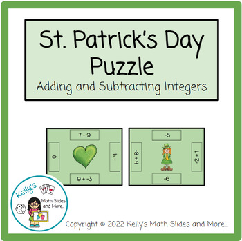 Preview of St. Patrick's Day Digital Activity -  Integer Addition and Subtraction Puzzle