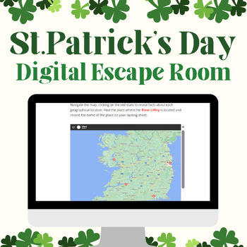 Preview of St Patrick's Day Digital Escape Room - ELA St Patrick's Day Activity