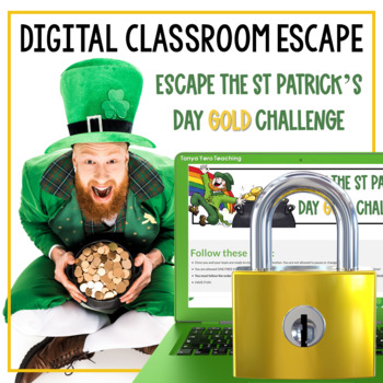 Preview of St. Patrick's Day Digital Escape Room Math