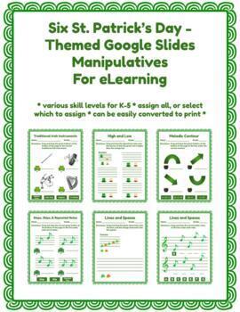 Preview of St. Patrick's Day Digital Manipulatives for Music eLearning - Google Slides
