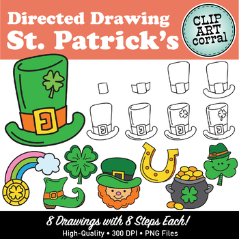 Preview of St. Patrick's Day Directed Drawing Clip Art