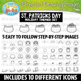 St Patrick's Day Directed Drawing Images Clipart Set {Zip-