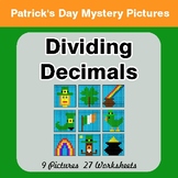 St Patrick's Day: Dividing Decimals - Color-By-Number Math